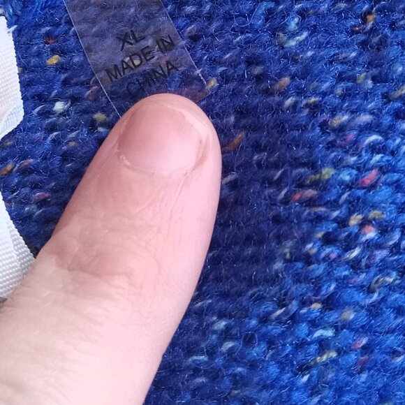 NWT NY Collection Blue Faux Wrap Front Sweater - Size XL - V Neck - Picture 6 of 10